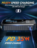 Sharmeal 21-in-1 8000A Jump Starter, 20000mAh Car Booster Pack with PD 35W Super Fast Charging, 12V Jump Starter Battery