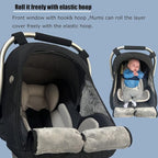 Car Seat Cover for Babies Winter - Baby Car Seat Covers Universal Cold Weather Shield,Warm and Cozy Carseat Covers Canopy Wat