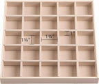 Frebeauty Earring Organizer Classic Jewelry Box 50 Slots Double Layer Jewelry Storage Case with 6 Necklace Hook and Bracelet 