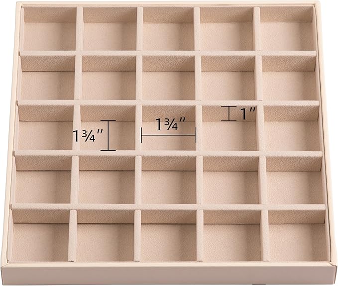 Frebeauty Earring Organizer Classic Jewelry Box 50 Slots Double Layer Jewelry Storage Case with 6 Necklace Hook and Bracelet 