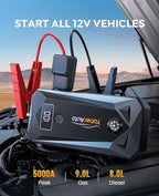 YaberAuto Jump Starter 5000A 21800mAh Battery Jumper Starter Portable (9.0L Gas/8.0L Diesel), Car Battery Jump Starter Power