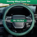 ZHOL Green Steering Wheel Cover,Soft Microfiber Leather,Non-Slip and Breathable Car Steering Wheel Cover for All Season,Unive