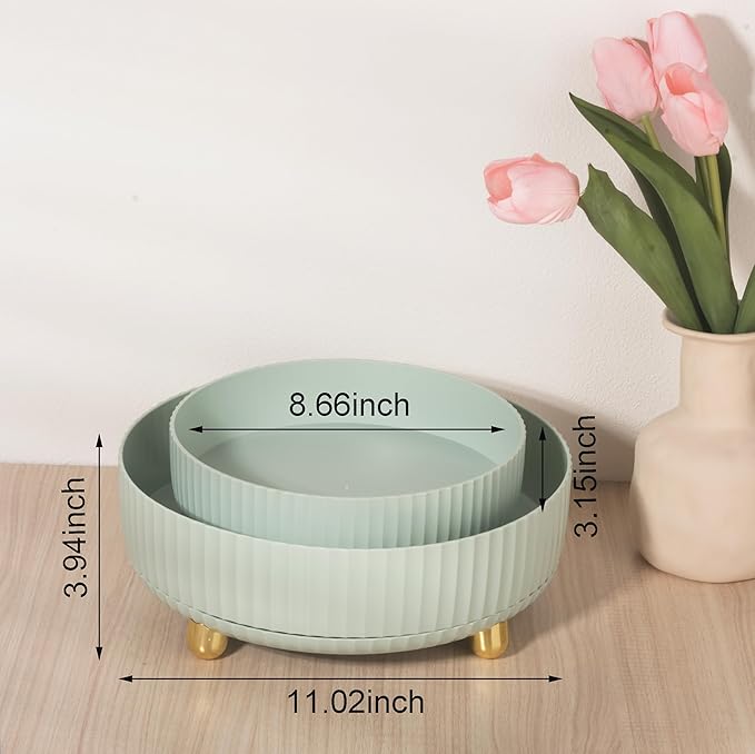 Anyoifax Makeup Perfume Organizer Tray 360 Degree Rotating Lazy Susan Skincare Lotion Organizer Spinning Cosmetics Storage fo