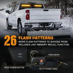 XRIDONSEN 2 in 1 Emergency Strobe Traffic Advisor Amber Light Bar 144 LED Warning Safety Interior Front Dash Windshield Rear Window Lights for Plow Trucks Construction Vehicles SUV (2X 17.7 inch)