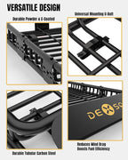 51" x 36" Universal Roof Rack Basket, 200 Lbs Capacity Rooftop Cargo Carrier Basket with 15 Cubic Feet (44" x 34" x 17") Waterproof Luggage Bag, for Suvs, Trucks, Vehiclesor Suvs, Trucks, Vehicles