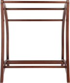 Winsome Wood Quilt Rack With 3 Rungs, Antique Walnut (94036)