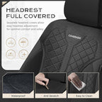 Coverado Black Front Seat Covers, Automotive Seat Covers 2 Seats, Mesh Car Protectors 2-Pack, Auto Seat Covers Spill-Proof De