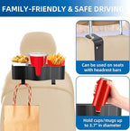 3-in-1 Car Headrest Backseat Organizer with 3.7" Backseat Cup Holder for Car, Seat Back Organizer with Hooks