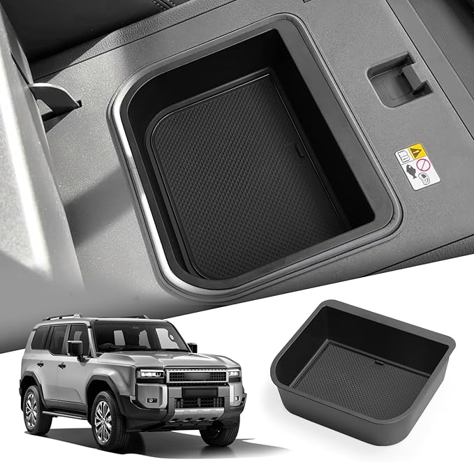 SMABEE Center Console Cool Box Organizer for Toyota Land Cruiser Prado 250/ Lexus GX 550 2024 2025 2026 Armrest Storage Box ABS Insert Tray Accessories (Only Fit Cool Box) Black