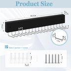 Tie Rack Belt Hanger Wall Mounted, Lomrsiul Non Slip 180 Degree Rotating Tie Organizer for Men Closet with 18 Hooks Closet Or