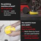 menzerna 6 Inch Polishing Pad Medium Cut for Medium Fine Polishing I Body Repair & Detailing Pads with Safety Edge & Velcro Attachment I Washable & Long Lasting I with Hole for Anti Heat Build-Up