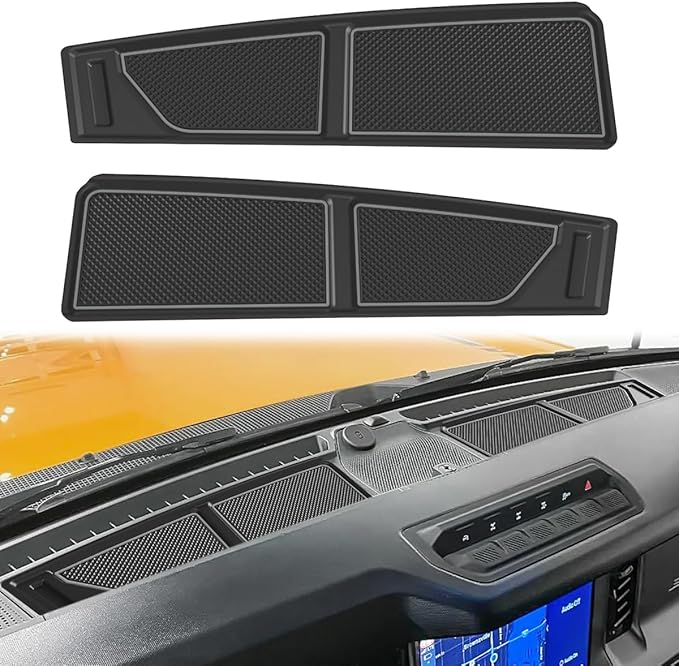 auovo Dash Cover Tray Fit for Ford Bronco Accessories 2026 2025 2021 2022 2023 2024 Anti-Slip Silicone Dashboard Compartments