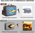BALEINE Fireproof Document Box with Lock, Portable Fireproof Document Bag Waterproof Fire Proof File Boxes for Documents, Fil
