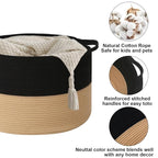 115L Large Blanket Basket,23.6" L x 23.6" W x 15.7" H Rope Woven Baskets with Handles, Toys Storage Bins,Laundry Basket Perfe
