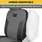 Cat FlexHybrid Car Seat Covers, Gray Premium Faux Leather + Mesh Seat Covers for Cars Trucks SUV, Universal Fit Car Seat Cove
