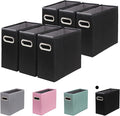 6 Packs Letter Size File Organizer, File Folders Organizer, Fabric Storage Box, Collapsible Paper Organizer with Metal Handle