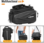 Bike Rack Bag, 20L EVA Hard Shell Bike Trunk Rear Rack Bag Bike Panniers Expandable 3 in 1 Waterproof Tin foil Insulation Bike Bag With Rain Cover for Commute Shopping Cycling Trip