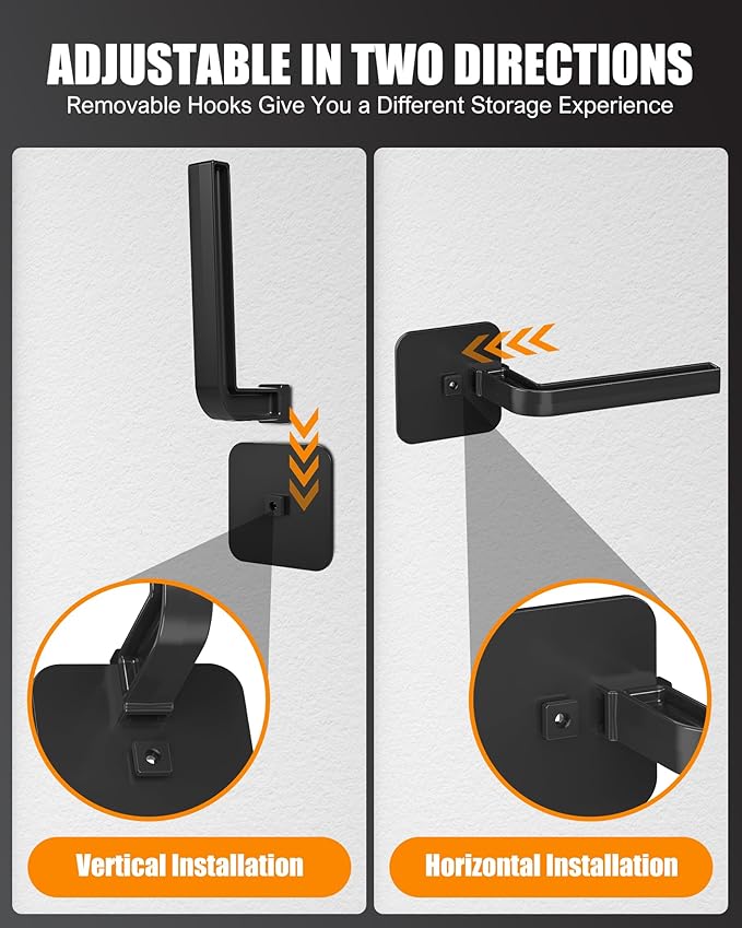 Hat Rack for Hat Storage (6-Pack), Multi-Purpose Hat Organizer, Strong Adhesive Hat Hooks for Wall Hat Organizer for Baseball