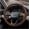Sun Walker Leather Car Steering Wheel Cover, 15" Anti-Slip Crocodile Pattern Wheel Protector with Rose Grain, Comfortable Gri
