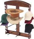 Wonderjune Wooden Hat Racks for Baseball Caps, Display Wall Mounted four Cowboy Hat Rack Baseball Cap Display Racks Wood Vert