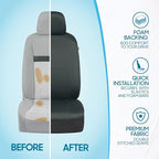BDK PolyPro Car Seat Covers Full Set in Solid Charcoal – Front and Rear Split Bench Seat Covers for Cars, Easy to Install Car
