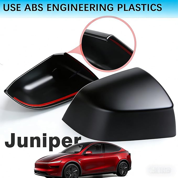 YHCDSEA Rearview Mirror Guard Cover for Tesla Model Y Juniper, Side Mirror Cover Exterior Accessories fit for Model Y Juniper 2025 2026 (Matt Black)