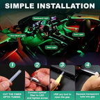 Car Interior LED Strip Lights, 10m RGB 8 in 1 Car Ambient Decor Neon Lights Kit 400 inches Fiber Optic tubing USB Powered RGB with Wireless APP Remote Control, Ambient Lighting Kits 16 Million Colors