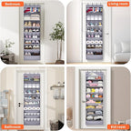 FENTEC 1 Pack Over The Door Shoe Organizer,68" Exlarge Deep Pockets Hanging Shoe Organizers, 8 Shelves Shoe Rack for Closet, 