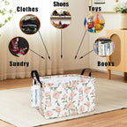 LANGYASHAN Rectangular Storage Bin Collapse Canvas Fabric Cartoon Storage Basket with Handles for Organizing Home Kitchen Boy