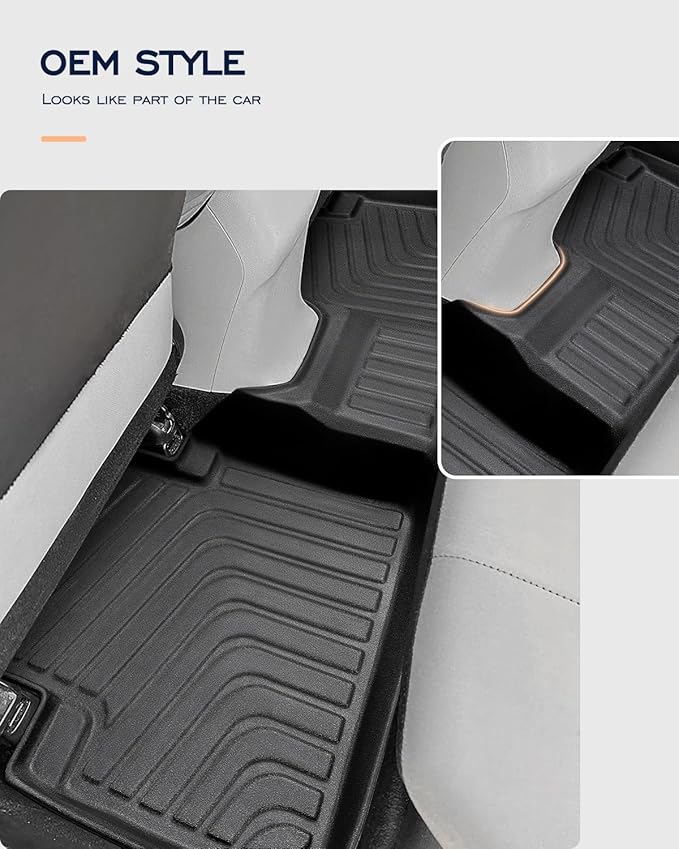 All-Weather Floor Mats for Honda Accord 2013-2017 (Only for Sedan) Custom Fit Black Rubber Car Liners, Waterproof Vehicle Accessories for Front & Rear, Heavy Duty Interior Protection