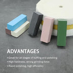 SCOTTCHEN Buffing Polishing Cutting Compounds 21 Oz.Kit-for Stainless Steel Aluminum Jewelry,Black White Purple Brown Blue Green,from Course to Fine - 6 Pcs