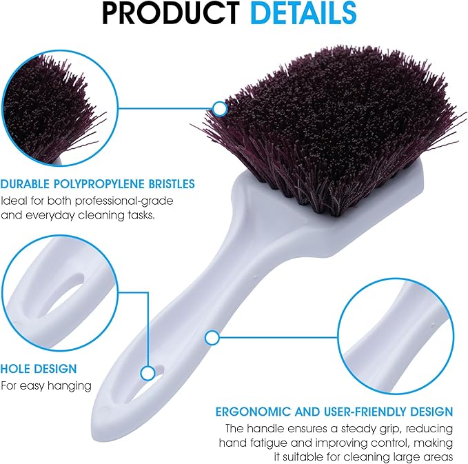 Nanoskin Heavy-Duty Multi-Purpose Brush for Deep Cleaning Carpets, Upholstery & Floor Mats - Durable Polypropylene Bristles, 