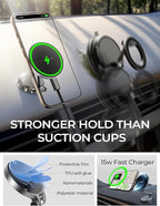 LISEN Magsafe Car Mount Charger, 15W Fast Charging Magnetic Wireless Car Charger [Mini & Fast Charging], 2025 Ultra Magnetic Car Phone Holder Dashboard Gifts for iPhone 17 Pro Max Air 16 15 14,Samsung
