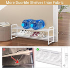 KEETDY 2-Tier Long Shoe Rack for Closet Metal Shoe Organizer for Entryway, Wide Stackable Shoe Storage Shelf with Sturdy Wire