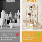 Oifecsie 360° Rotating Makeup Organizer, Large Capacity SkinCare Organizer, 3 Tier Cosmetic Skin Care Perfume Dresser Organiz