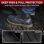 LASFIT Floor Mats for Mercedes Benz E Class E350 / E450 AMG / E53 2026 2025 2024 (Fit Sedan & All-Terrain), All Weather TPE Anti-Slip Floor Liners Fit for E Class 2024-2026, 1st & 2nd Row Set, Black