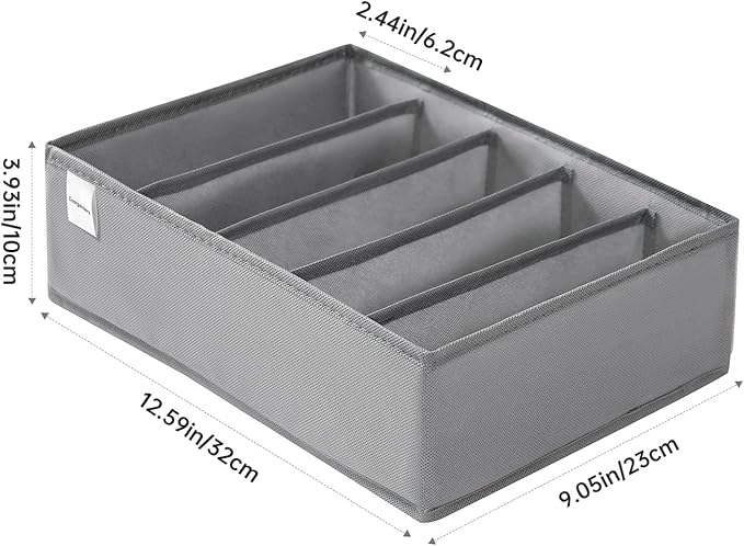 4 Packs T-shirt Drawer Organizers for Clothing,5 Grids Compartment Wardrobe Storage Box, Washable Clothes Organizer for Folde