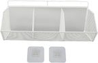 Metal Wire Basket, 3 Grids Wall Hanging Baskets, Wall Mount Slanted Opening Storage Organizer for Kitchen Bathroom Laundry Ro