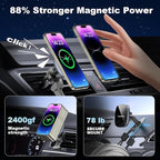 for MagSafe Car Mount with USB C Car Charger & Dual USB-C Car Power Adapter,Air Vent Dashboard Wireless Charger Phone Holder Mount for iPhone Air 17 Pro Max 16 15 14 13 12, Galaxy S25, Fast Charging