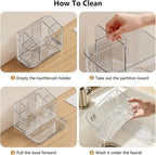 Toothbrush Holders for Bathroom Countertop Organizer, 5 Slots Large Capacity Electric Toothbrush Holder Wall-Mount for Space 