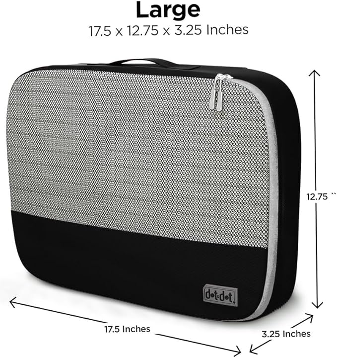 Dot&Dot Large Packing Cubes for Travel - Durable Mesh & Honeycomb Fabric Suitcase Organizer with Zipper Closure, Lightweight 
