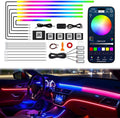 Dreamcolor Acrylic Interior Car LED Strip Lights, 18 in 1 Ambient Lighting Kit with Wireless APP, Dynamic Chasing Music Sync Fiber Optic Lights with DIY Mode, Car Inside Lighting Accessories