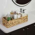 Water Hyacinth Basket for Toilet Paper, Wicker Baskets for Storage Bathroom Counter, Storage Basket With 3 Compartments, Rest