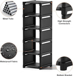 6-Tier Narrow Shoe Rack, Vertical Small Space Shoe Organizer, 9.84" Compact Slim Shoe Shelf for Closet & Entryway, Sturdy & T