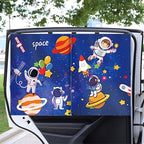 Car Sun Shade for Baby - EOHMAK Car Side Window Sun Shade Cover Upgrade Double Opening Car Interior Curtain Sun Blocker Blind (Dark Blue Space, 1 Pack)