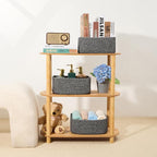 MiniArk Small Storage Baskets for Organizing | Closet Organizer Bins | Shelf Toy Basket | Woven Rope Baskets | Cube Decorativ