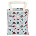 Car Garbage Can, Seat Back Hanging Cute Car Trash Can Bag, Car Organizer and Storage Bag for Travelling, Outdoor Cute Blue American Stars Stripes
