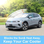 Front Windshield Sun Shade Foldable Car Front Window Sun Shade Windshield Shade Custom Fit for 2021-2025 2026 Volkswagen VW ID.4 Block UV Rays Accessories Heat Keep Cooler
