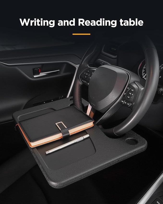 2 in 1 Automotive Car Steering Wheel Tray for Ford F150 F250 F350 Transit Ranger Bronco Explorer Fusion Mustang Truck Accessories 2004-2025,for Laptop, Tablet, iPad Or Notebook Car Travel Table