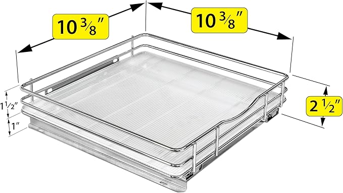 LYNK PROFESSIONAL® Pull Out Spice Organization for Cabinets - 10-3/8 inch Wide – Spice Rack for Inside Cabinets, Slide Out Sp